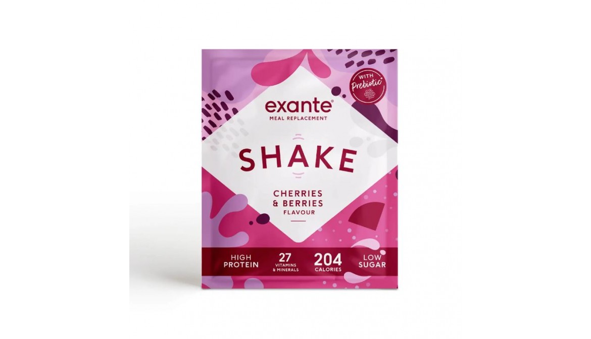 Exante Diet Meal Replacement Shake, Cherries & Berries, Single Serving Sachet