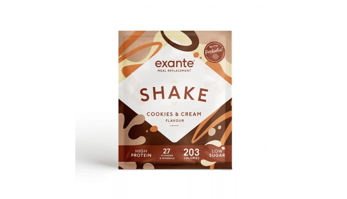 Exante Diet Meal Replacement Shake, Cookies & Cream, Single Serving Sachet