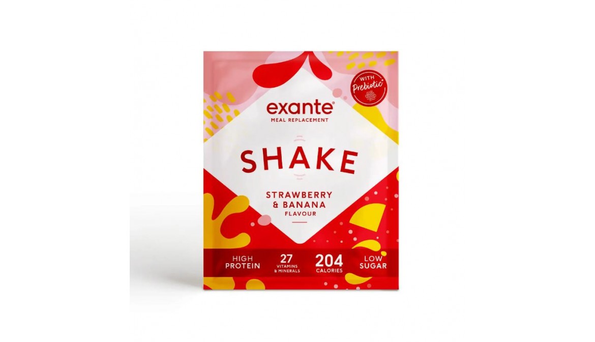 Exante Diet Meal Replacement Shake, Strawberry & Banana, Single Serving Sachet