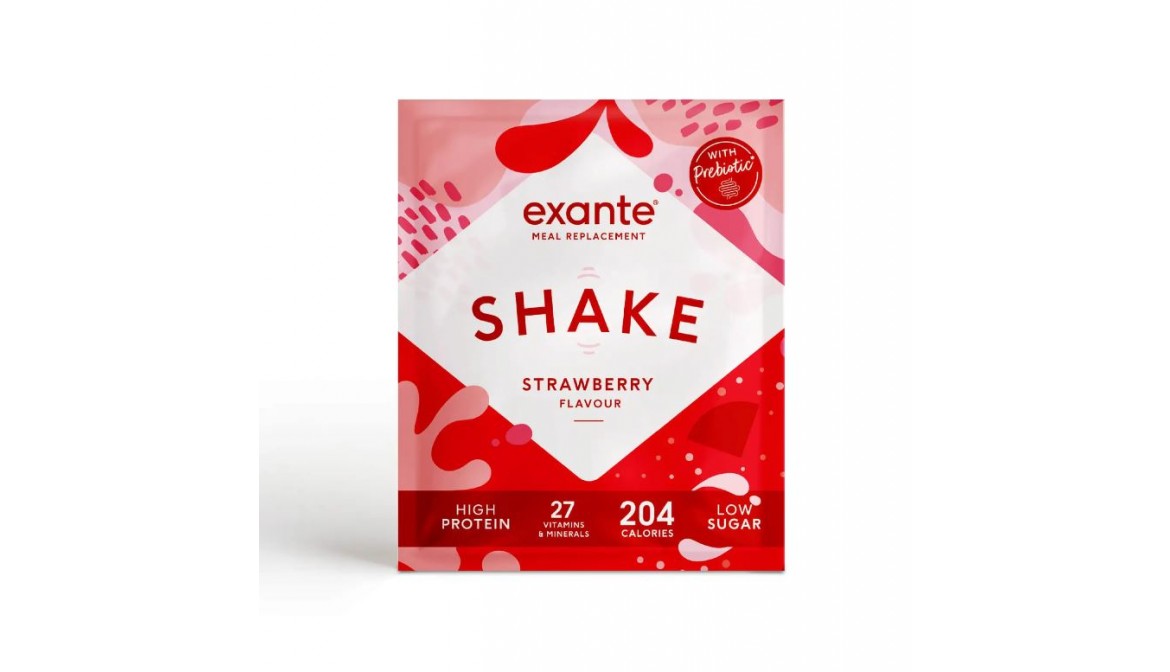 Exante Diet Meal Replacement Shake, Strawberry, Single Serving Sachet