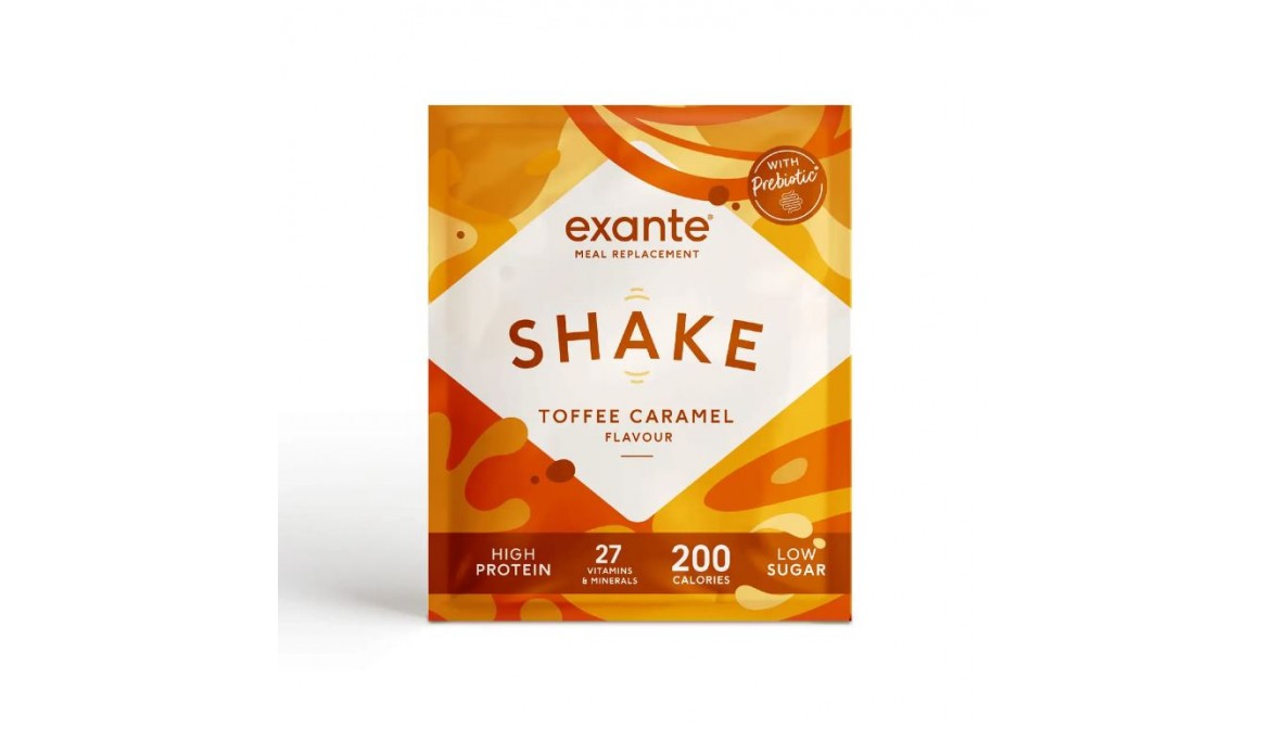 Exante Diet Meal Replacement Shake, Toffee Caramel, Single Serving Sachet